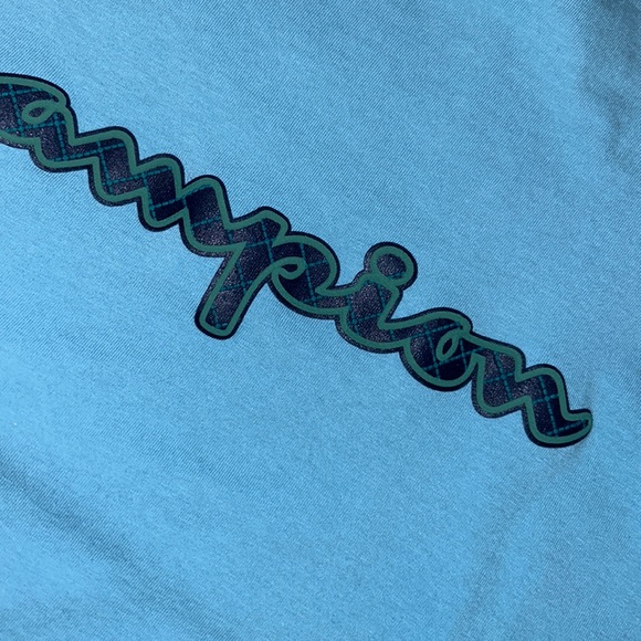 Lot of 2 CHAMPION T-SHIRTS🏆One Black & One Soft Green⭐️Almost LIKE NEW! Mens Lg - Picture 10 of 12